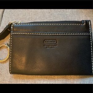 SOLD - Coach black wristlet with key holder
